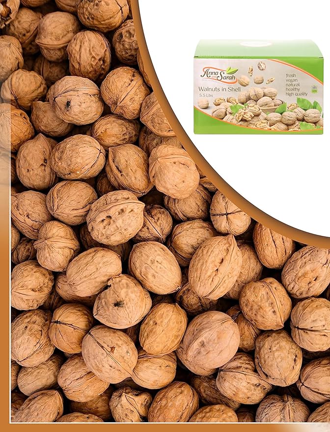Anna and Sarah Walnuts in Shell Jumbo Fresh Buttery Taste Easy to Crack California Chandler Natural Shells Not Bleached 5.5 Lbs