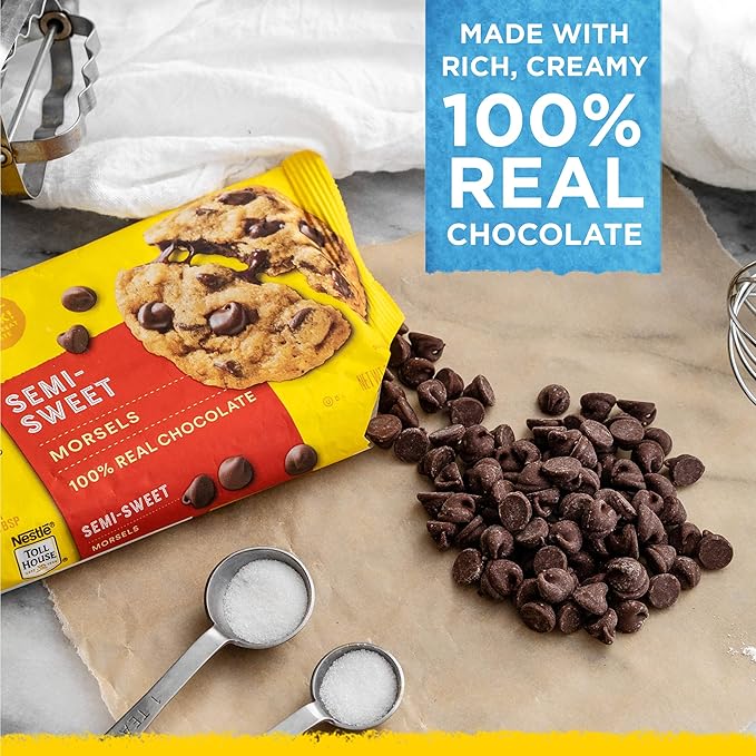 Nestlé Toll House Chocolate Chips Pack of 3 – Includes Two 12 oz. Bags of Semi-Sweet Chocolate Chips and One 10 oz. Bag of Dark Chocolate Chips