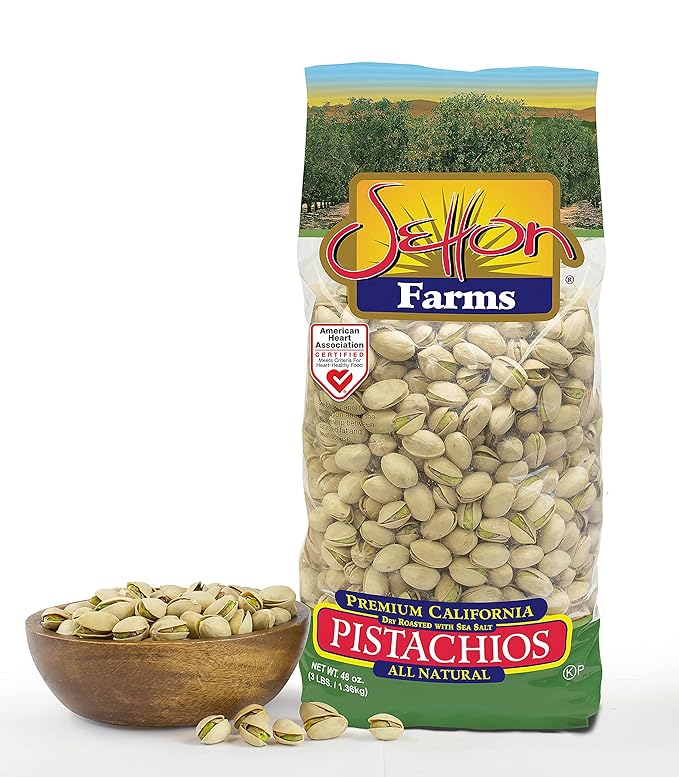 Setton Farms Premium PistachiosDry Roasted with Sea Salt3lb Bag (48 oz)(Pack of 2)