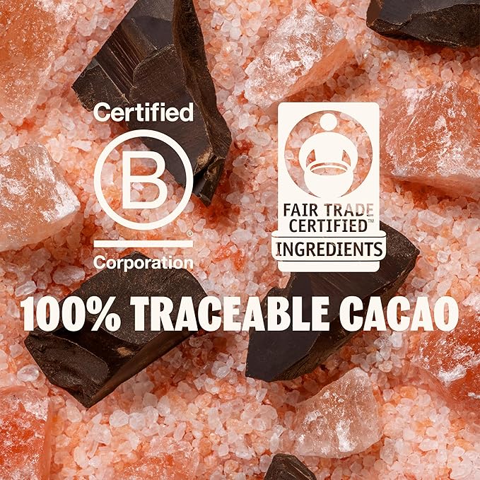 TCHO Dark &amp Salty Chocolate Bars (18 pack) | 100% Plant-Based Organic 81% Dark Chocolate with Pink Himalayan Salt | Vegan Soy-Free Gluten-Free Individually Wrapped Bars | A Guilt-Free Indulgen