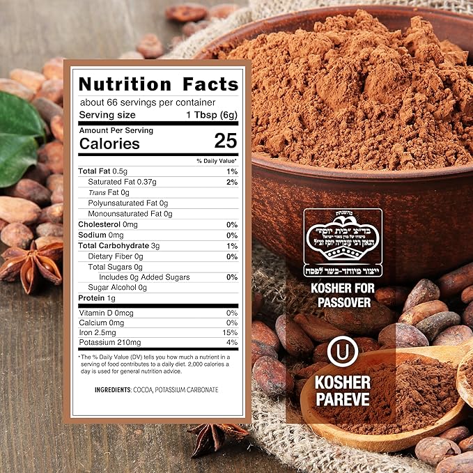 Roots Circle Unsweetened Cocoa Powder | Rich Dark Chocolate Flavor Perfect for Baking Smoothies and Hot Cocoa | Premium Quality Easy Mixing Gluten-Free Kosher | Bulk 2 Pack of 14oz
