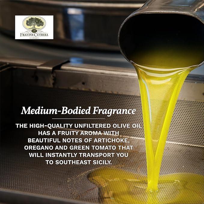 Frantoi Cutrera - Selezione - Extra Virgin Olive Oil from Italy Sicilian Pure EVOO Premium 2022/23 Early Harvest First Cold Pressed Olive Oil High In Polyphenols 24.5 Fl Oz (Pack of 1)