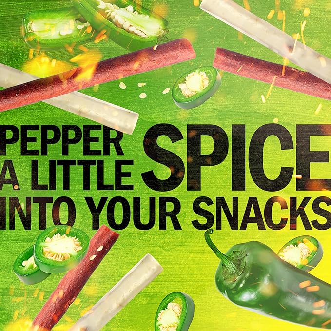 Jack Link's Jalapeno Beef &amp Cheese Combo Spicy Snack Pack Made with 100% Beef and Real Wisconsin Cheese 8g protein Individually Wrapped Snacks - 1.2 Ounce (Pack of 16)