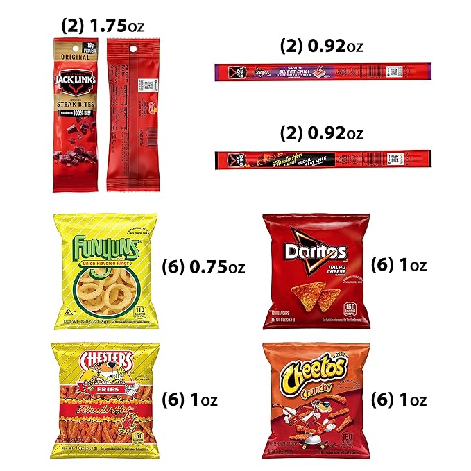 Frito-Lay Chips and Jack Link's Meats Snack Mix Variety Pack (Pack of 30)