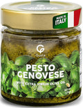 Imported Italian Fresh Basil Pesto Sauce - Extra Creamy - Extra Virgin Olive Oil Cheese &amp Nuts - Delicious &amp Authentic Pasta Sauce and Spread - Home Made Style - 6.35 oz Glass Jar