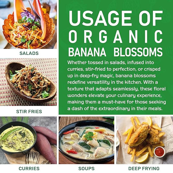 Jiva Organic Banana Blossoms 14 Ounce (Pack of 6) - BPA Free Gluten Free - Delicious Meatless Alternative