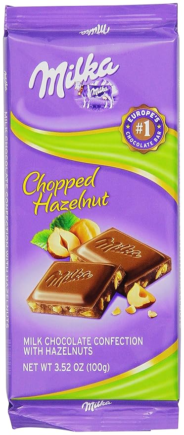 Milka Milk Chocolate with Chopped Hazelnuts 3.52-Ounce Bars (Pack of 10)
