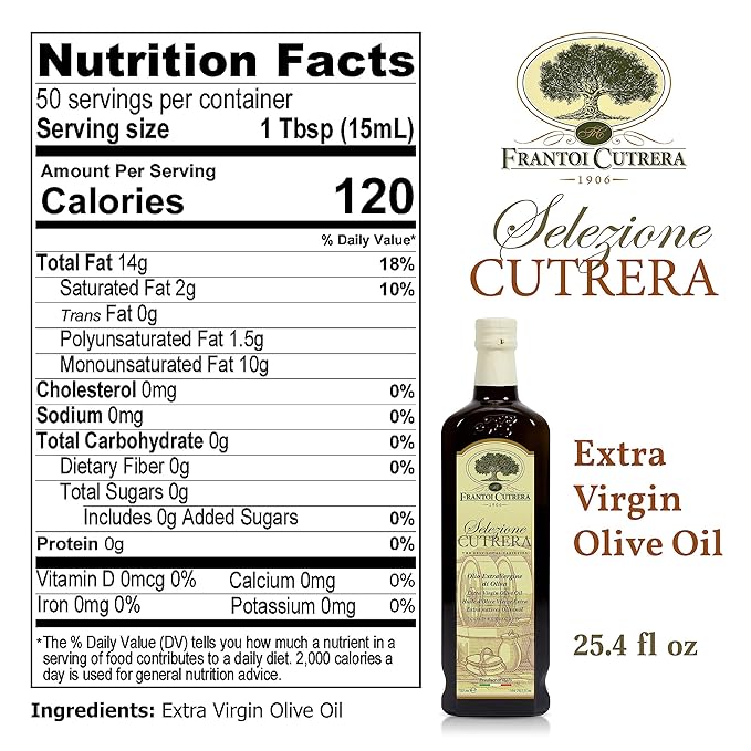 Frantoi Cutrera - Selezione - Extra Virgin Olive Oil from Italy Sicilian Pure EVOO Premium 2022/23 Early Harvest First Cold Pressed Olive Oil High In Polyphenols 24.5 Fl Oz (Pack of 2)