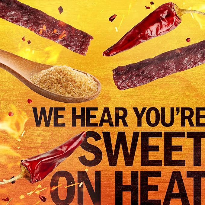 Jack Link's Beef Steak Sweet &amp Hot - Protein Snacks Meat Snack with 14g of Protein Made with 100% Beef Individually Wrapped Bulk Snack Pack - 2 Oz. (12 Count)