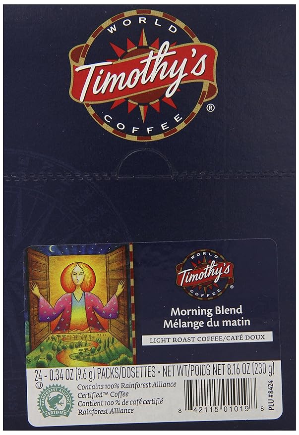 Timothy's World Coffee Morning Blend K-Cup Portion Pack for Keurig K-Cup Brewers 24-Count (Pack of 2)