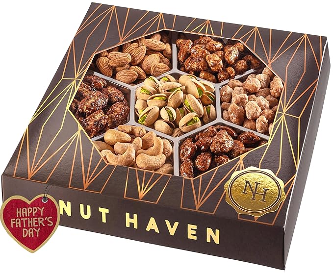 Holiday Nuts Gift Basket - Extra Large Assortment of Sweet &amp Roasted Salted Gourmet Nuts - Food Gift Box for Him Husband Christmas Fathers Day Mothers Day Family Men &amp Women