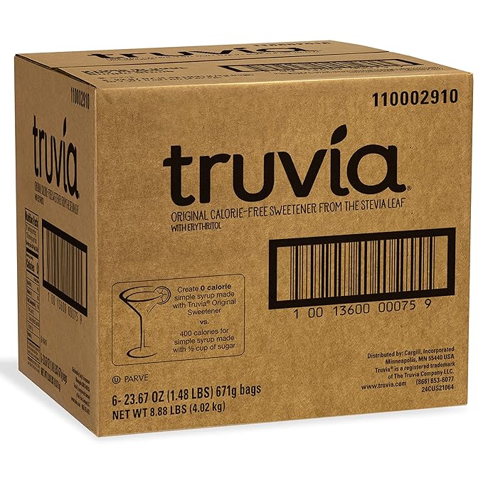 Truvia Calorie Free Stevia Sweetener Ideal For Sugar Free Simple Syrup Tea And Lemonade 6-24 oz Bags Net Wt 144 oz