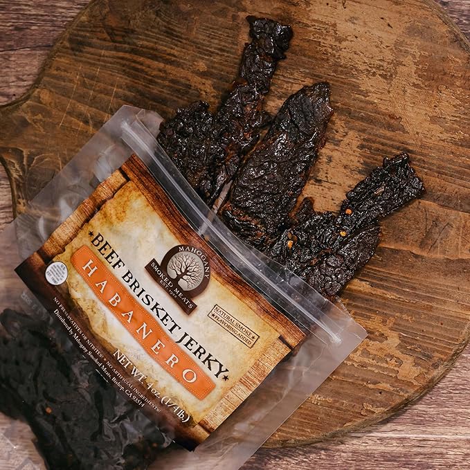 Mahogany Smoked Meats: Habanero Brisket Jerky - 16oz
