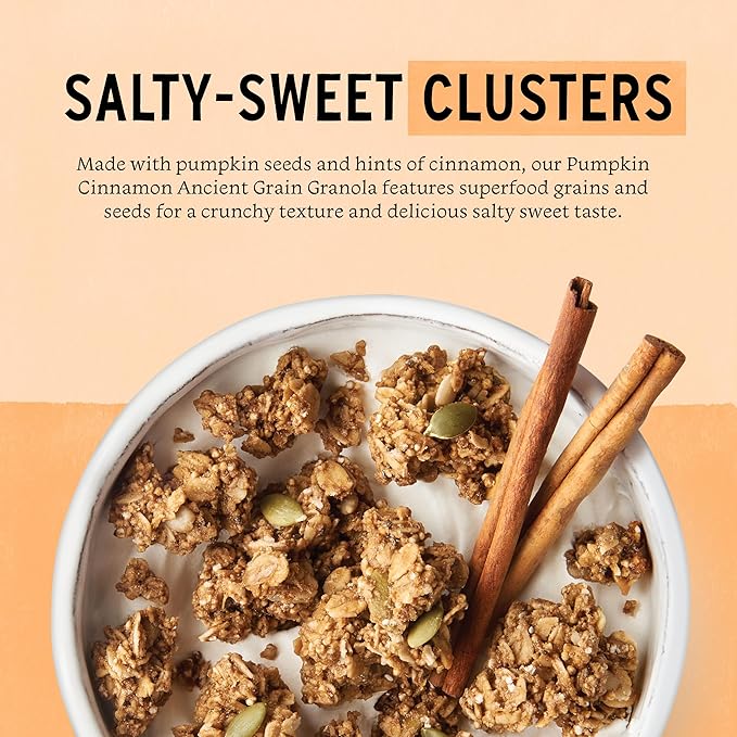 Purely Elizabeth Pumpkin Cinnamon Ancient Grain Granola Gluten-Free Non-GMO 12 Ounce (Pack of 3)