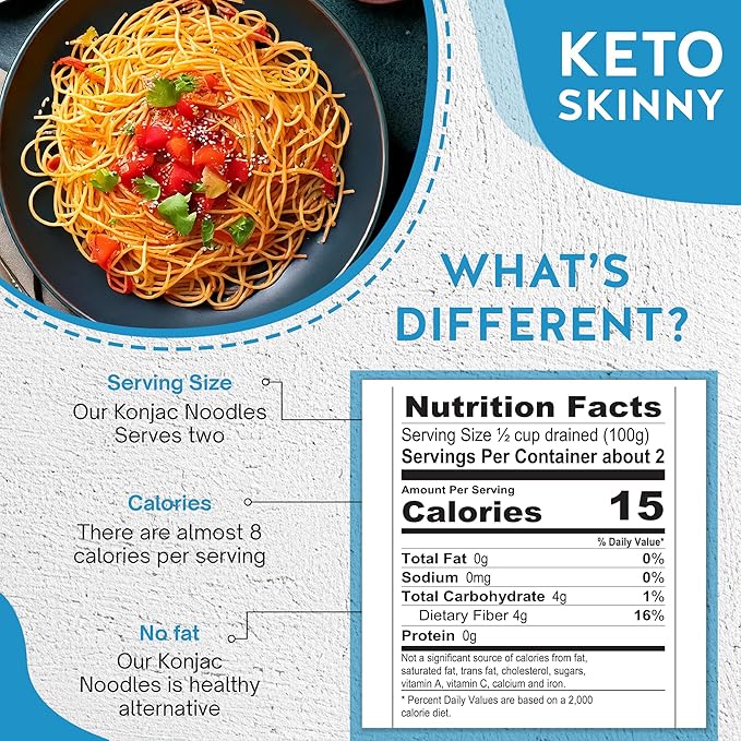 Nashi Shirataki Konjac Spaghetti (8x190g) – Glucomannan Premium Recipe Keto-Friendly | Low-Calorie Zero-Carb Vegan &amp Gluten-Free Odour-Free High Fiber | Ready-to-Eat Food