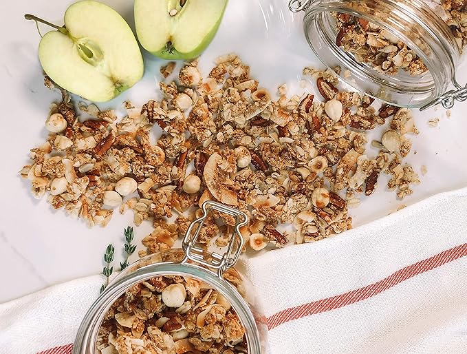 Food to Live Organic Golden Crunchy Granola 6 Pounds - Small Batch Handcrafted Bulk Great as Snack &amp for Breakfast Cereals Contains Hazelnuts Pecan Nuts Almonds Coconut Flax &amp Sunflow
