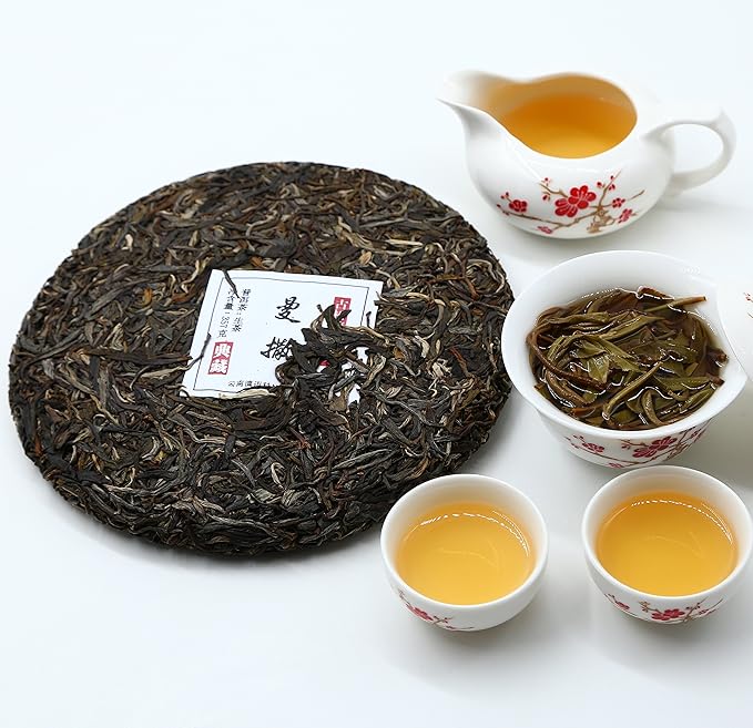 Yunnan Pu'er Tea 357 Grams Raw (Man Sa) Raw PU'ER Aged Fermented Puerh Tea Chinese Sheng Black Tea for Daily Drink and Gift