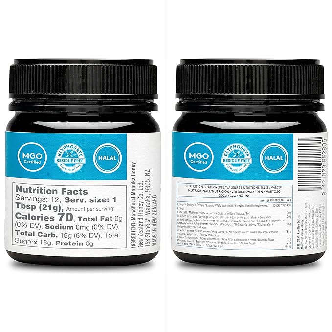 New Zealand Honey Co. Raw Manuka Honey UMF 28+ | MGO 1450+ 8.8 oz &amp UMF 26+ / MGO 1282+ 8.8oz
