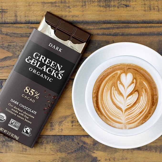 Green &amp Black's Organic Dark Chocolate Bar 85% Cacao 10 - 3.17 oz Bars