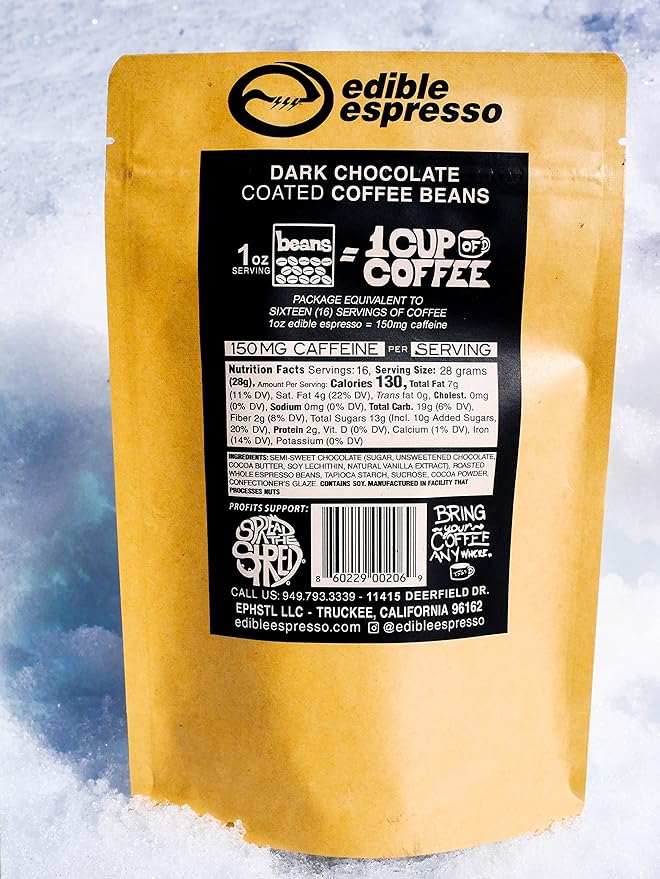 Edible Espresso Dark Chocolate Coffee Beans 150mg Caffeine (5 x 1 pound)