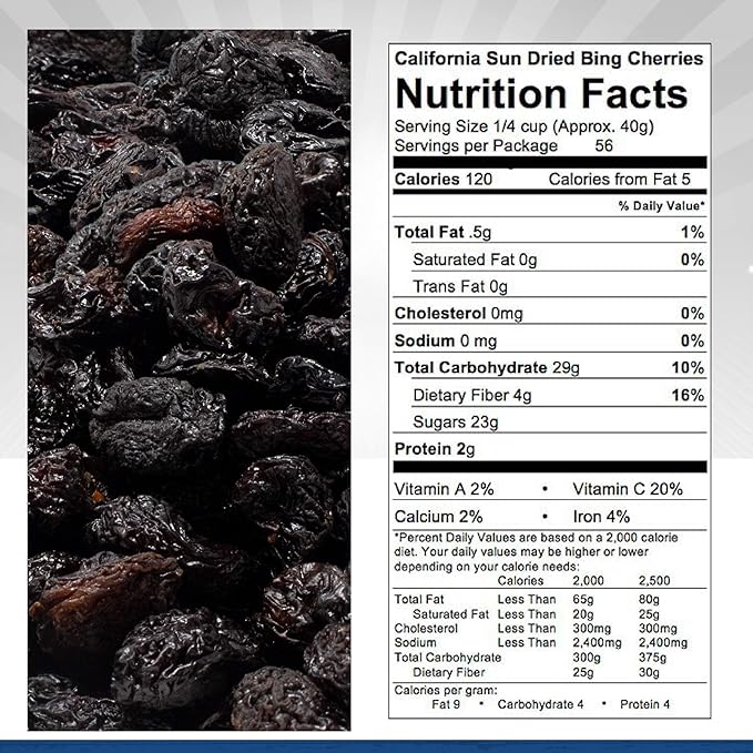 Traina Home Grown California Sun Dried Natural Pitted Cherries - Healthy Natural No Added Sugar Non GMO Gluten Free Kosher Certified Vegan Dark Red Value Size (5 lbs)