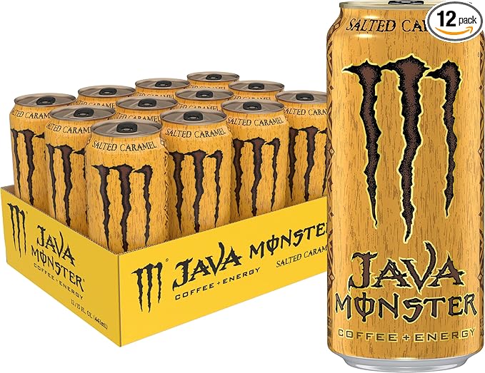 Monster Energy Java Monster Salted Caramel Coffee + Energy Drink 15 Fl Oz | Pack of 12