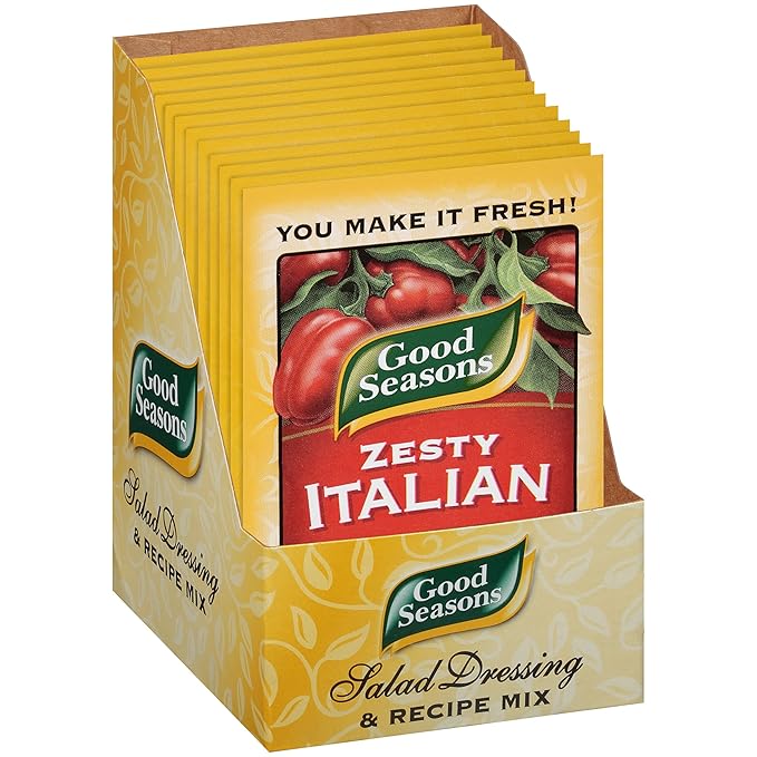 Good Seasons Zesty Italian Dressing &amp Recipe Seasoning Mix (24 Ct Pack 0.6 Oz Packets)