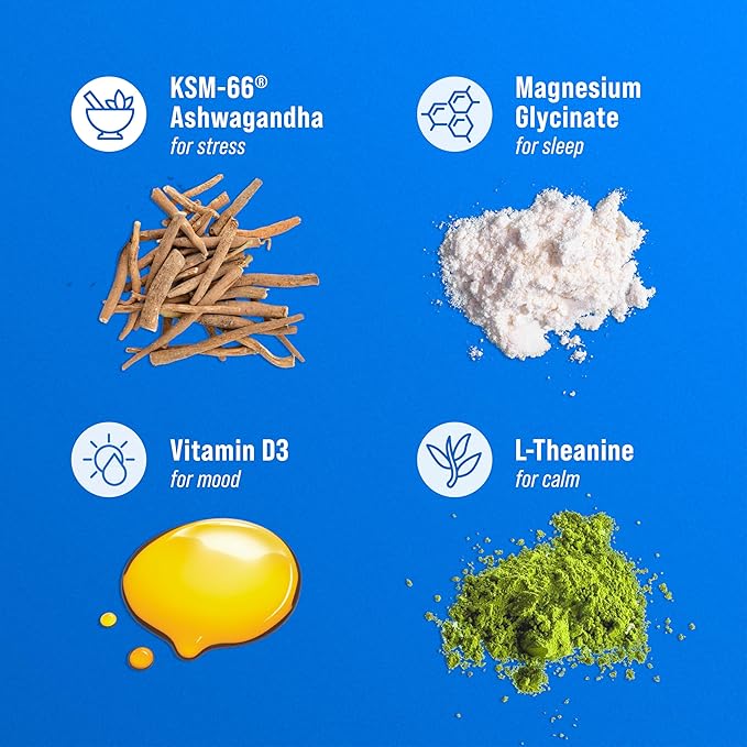 Nello Supercalm Powdered Drink Mix Cortisol Reducer* Sleep Aid Supplement L Theanine Ksm-66 Ashwagandha Magnesium Glycinate Vitamin D 3 No Sugar Non GMO 20 Ct Strawberries &amp Cream