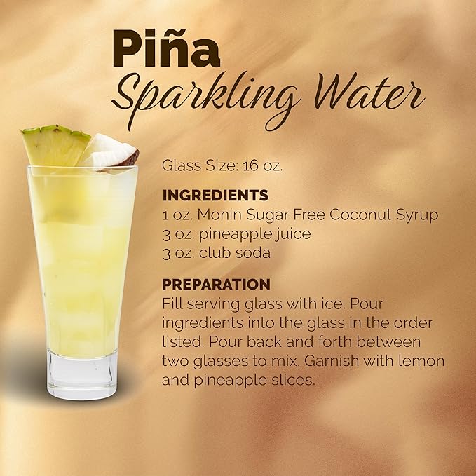 Monin - Coconut Syrup Sweet and Rich Great for Cocktails and Smoothies Gluten-Free Vegan Non-GMO (1 Liter)