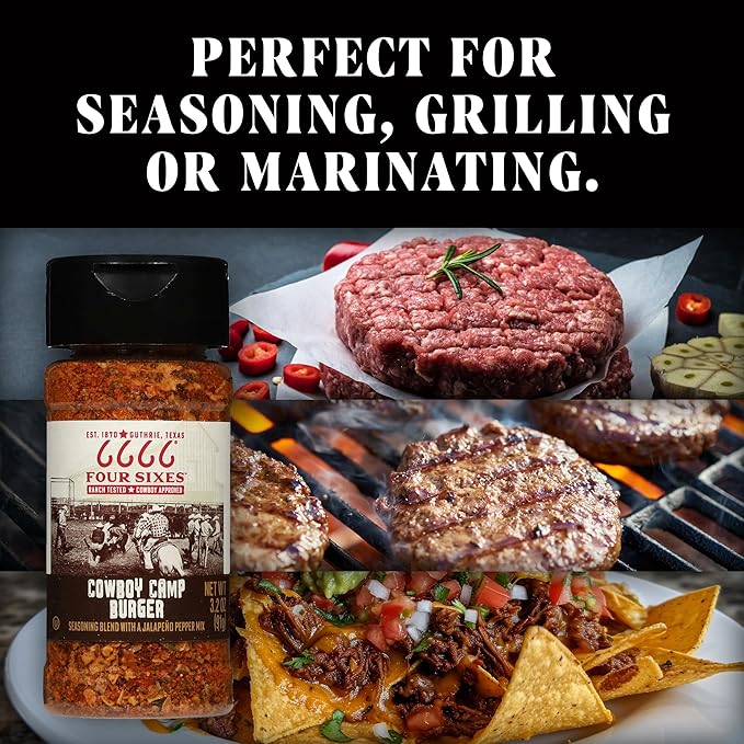6666 Four Sixes Cowboy Camp Burger Seasoning 5.75 Ounce (Pack of 6)