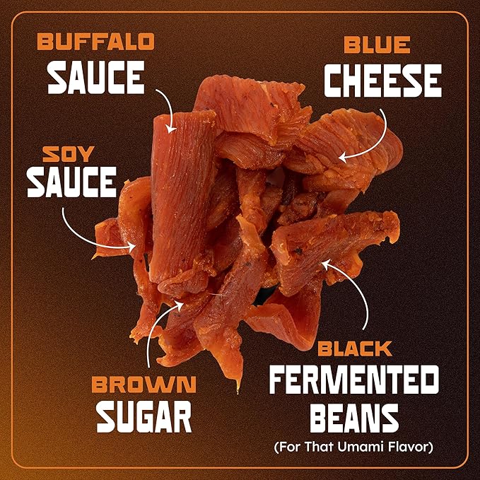 MaxJerky New York Buffalo Chicken Jerky 22.5 Grams of Protein 2.5 OZ (4 Pack)