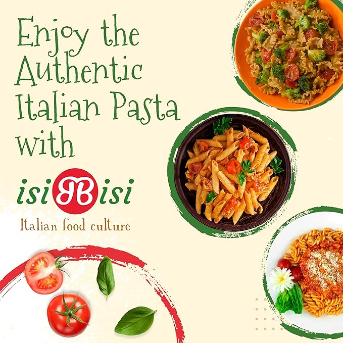 isiBisi Gluten-Free Pasta Sampler 3-Pack - Penne Baby Mafalda Spirali Noodles - Non GMO Vegan Made in Italy