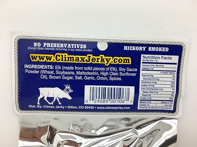 BEST Premium Natural Style Kippered Cut Thick Strips 1.75 OZ. Elk Jerky - No Preservatives - High Protein - Low Carbs - Buy Multiple Packs &amp Save! (Elk Spicy Spicy 5 Pack)