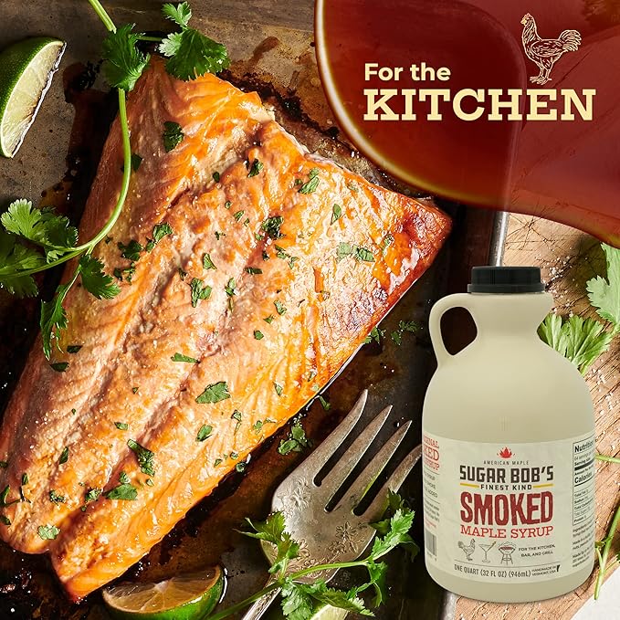 Sugar Bob's Finest Kind - Smoked Maple Syrup - Glaze Marinade Cocktail Mixer 32 fl oz - Made in Vermont
