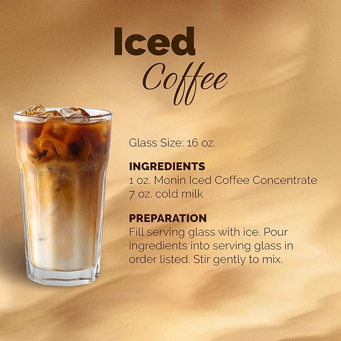 Monin - Premium Iced Coffee Concentrate | Clean Label with No Artificial Flavors No Artificial Preservatives (BPA-Free Plastic Bottle 1 Liter)