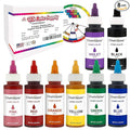 U.S. Cake Supply Large 2-ounce Bottles of each Liquid Candy Food Color 8 Bottle Kit with Mixing Wheel for Chocolate and Candy Coloring
