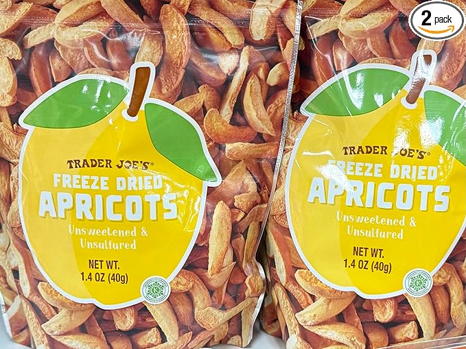 Trader Joe's Freeze Dried Apricots Unsweetened &amp Unsulfured 1.4 oz (40g)