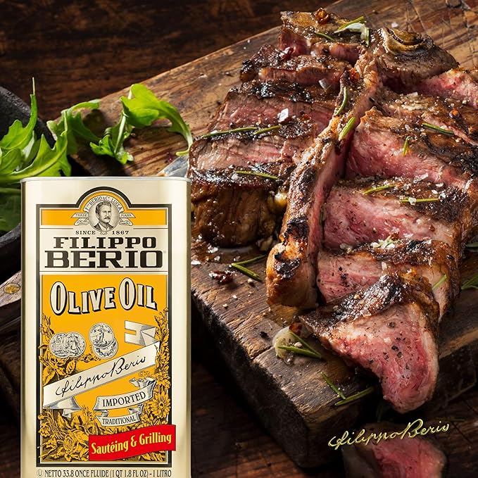 Filippo Berio Pure Olive Oil 1 Liter Tin (33.8 Ounce)