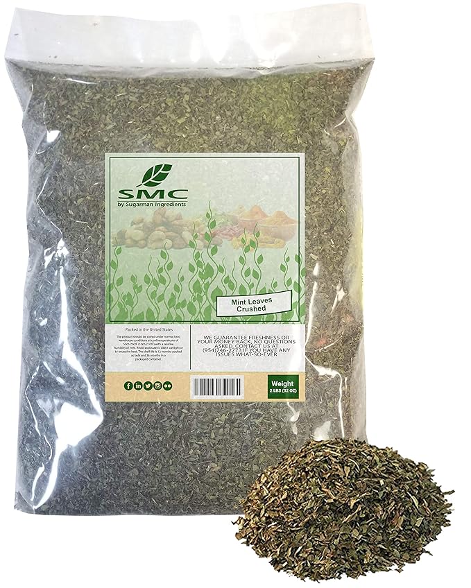 Mint Leaves (Crushed) 2 Pounds Bulk Bag-Mentha