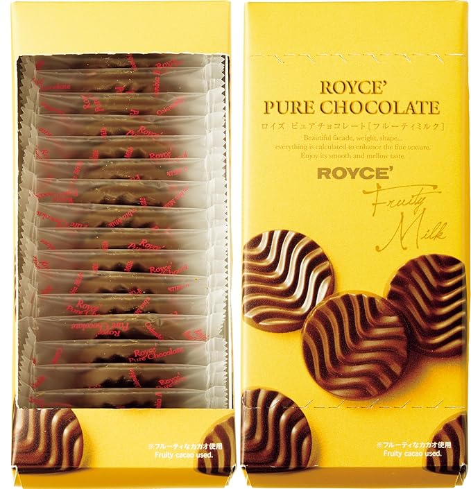 ROYCE' Pure Chocolate Fruity Milk - Milk Chocolates | Gourmet Snack for Gifting &amp Indulging | Japanese Chocolate from Hokkaido (20 Pieces of Chocolate)