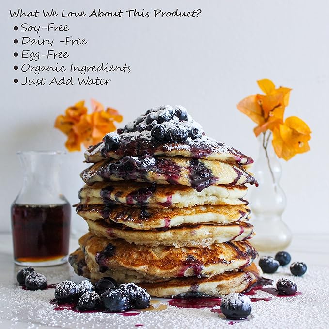 It's Really Vegan Pancake &amp Waffle Family Size Mix 3lbs | Dairy Free Egg Free and Soy Free Mix Pancake Waffle | Serving Size 1/3 Cup Mix (43g) (Original)