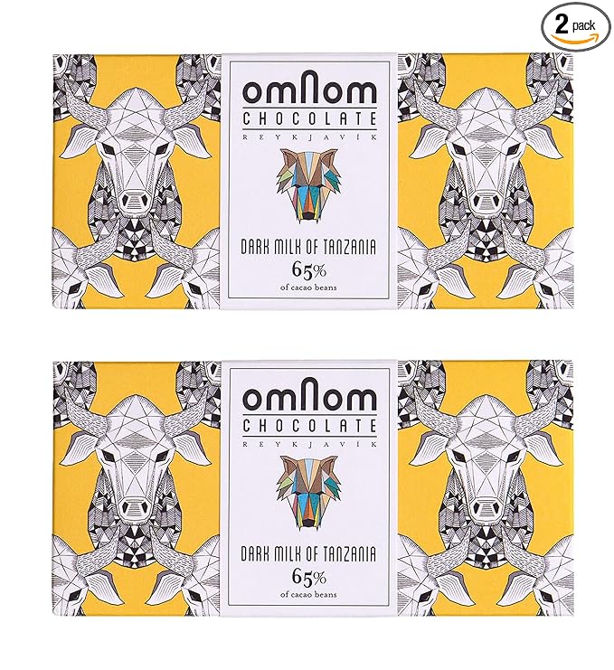 OmNom Milk of Tanzania | 65% Single Origin Tanzania Cacao | Icelandic Bean To Bar Chocolate by OMNOM CHOCOLATE REYKJAVIK | 2 x 60g Bar