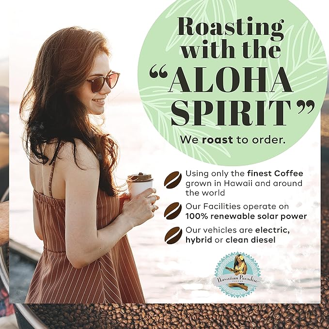 Hawaiian Paradise Coffee Café Geneva Espresso Roast Medium Dark 24oz. Whole Bean – 100% Arabica Beans