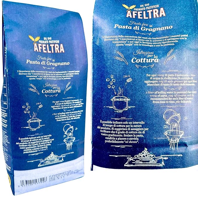 Afeltra Casarecce Pasta from Italy 17.6 oz. (500g)(Pack of 2) Casareccia - Pasta di Gragnano IGP - Authentic Italian - Noodles from Durum Wheat Semolina - Gourmet Artisan