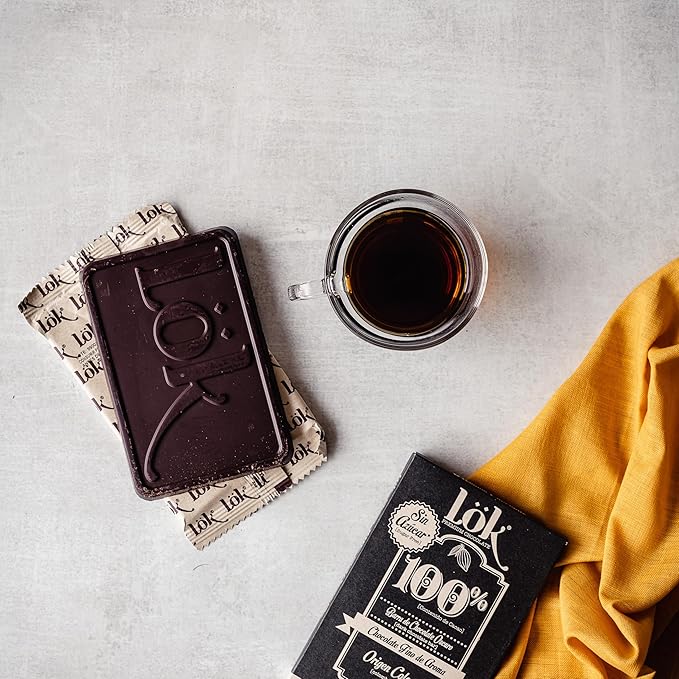 Lök Foods Dark Chocolate Bar 100% Cacao | Fair Trade Kosher Gluten Free Vegan Bean-to-Bar Sugar-Free No Sugar Alcohol No Artificial Sweetener Keto Friendly Low-Carb Paleo | 3.0 Ounce 3 Pack