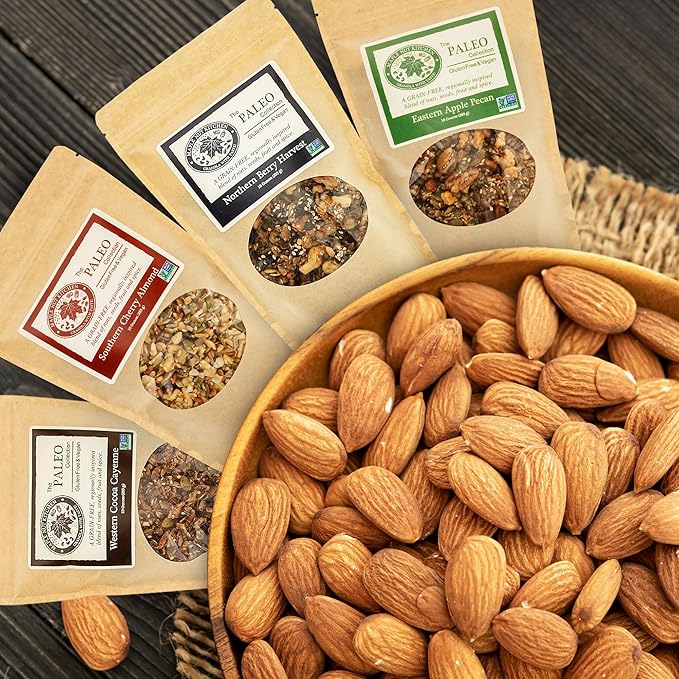 Maple Nut Kitchen Paleo Granola Variety Pack - High Protein Gluten-Free Vegan - Southern Cherry Almond Northern Berry Harvest Western Cocoa Cayenne Eastern Apple Pecan - 10 oz Each (The PALEO Col