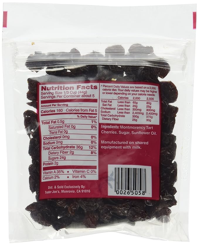 Trader Joe's Dried Pitted Tart Montmorency Cherries 8oz
