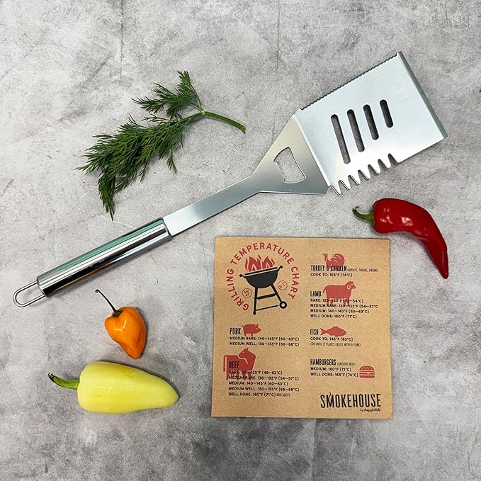 SmokehoSmokehouse by Thoughtfully Grilling Spices BBQ Set Includes BBQ Spatula Magnet and 15 Flavorful Seasoning and Rubs - Great Gift for Holiday Men Dad Husbanduse by Thoughtfully Grilling Sp