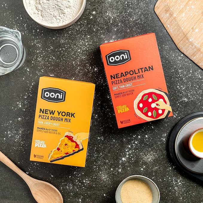 Ooni Pizza Dough Mix Bundle - 4 x Neapolitan Style &amp 4 x New York 8.8 oz Dough Balls