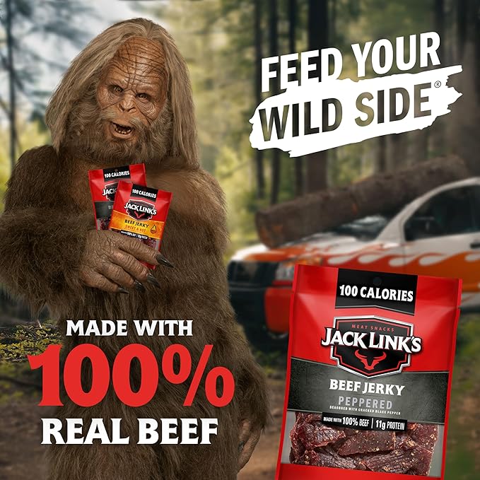 Jack Link's Spicy Beef Jerky Gift Basket Variety Pack - Includes Jerky Meat &amp Cheese Combos and Beef Steaks Great Gift for Men Perfect Hunting Trip Snacks 15-Piece Assorted Spicy Meat Snack P